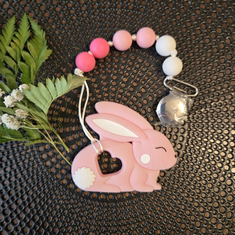 Bunny Baby Deer Pacifier Clip with removable teether Accessories Silicone Chew